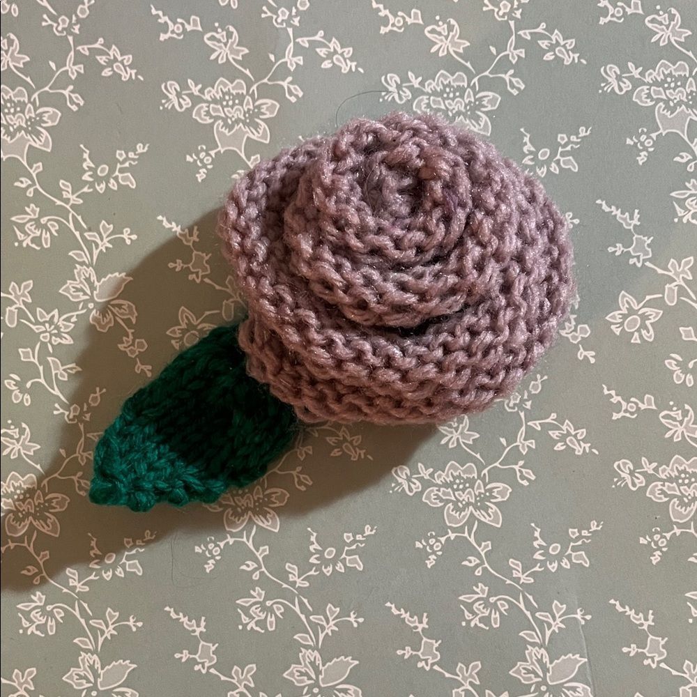 Handcrafted Purple Rose Brooch